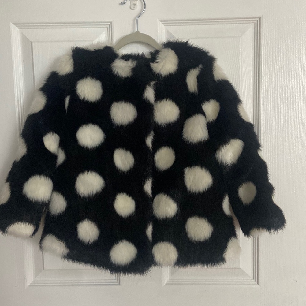 Kate Spade girls faux fur coat size 4